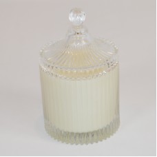 The French Bee Lidded Ribbed Lavender Scented Jar Candle BREN1301